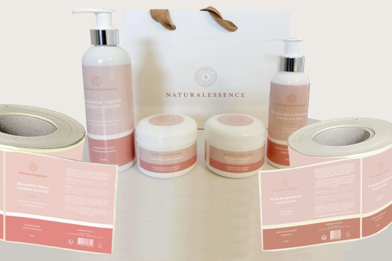 étiquette adhésive cosmétique