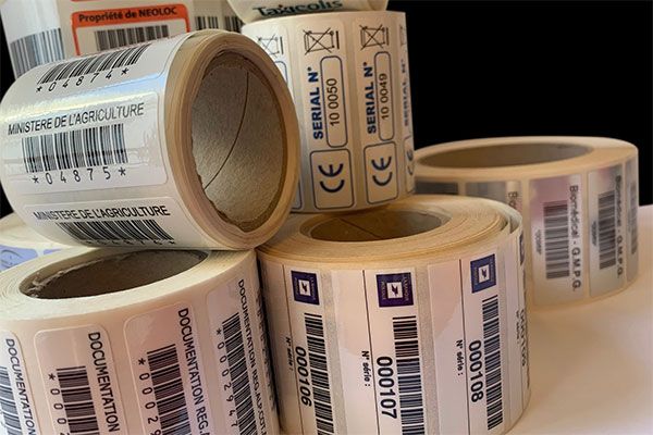 etiquette inventaire polyester codes barres