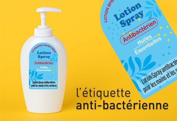étiquette adhésive avec protection film transparent anti-bactérien