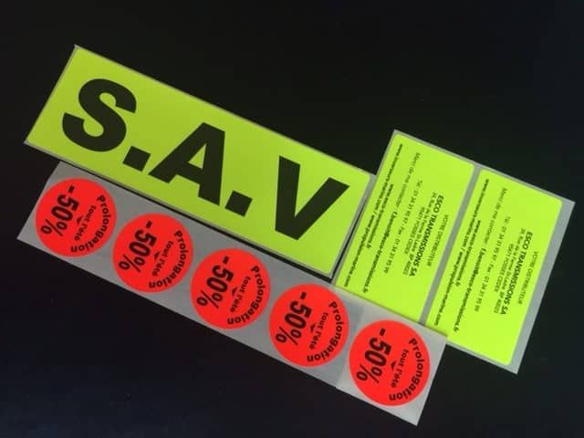 rouleau d'étiquettes fluo