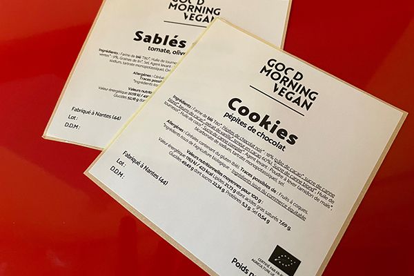 étiquette écologique en papier enlevage à l'eau présentation en bobines