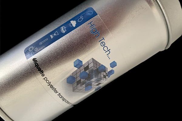 Etiquete polyester transparent