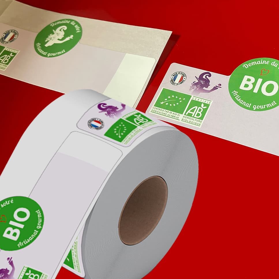 Etiquettes ecologiques papier recyclé